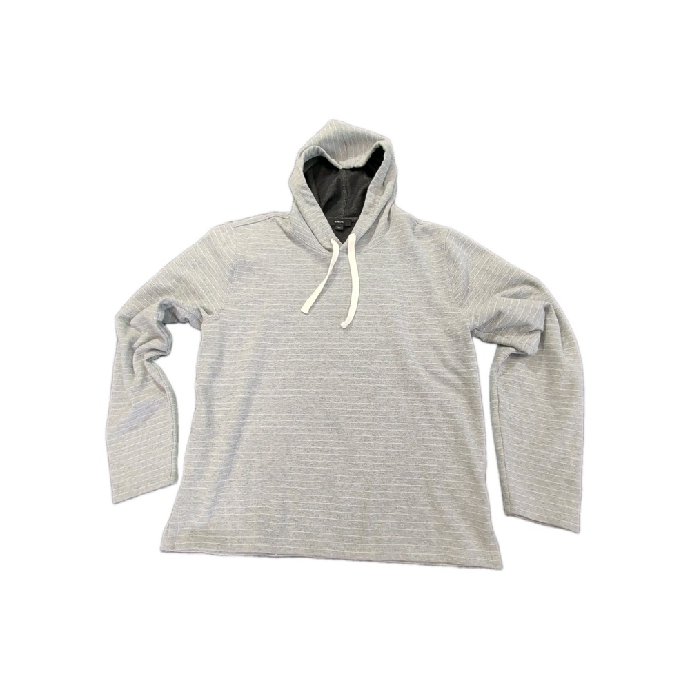 Vince Hoodie Sweatshirt Womens M Gray Stripe Coastal Casual Athleisure Pullover